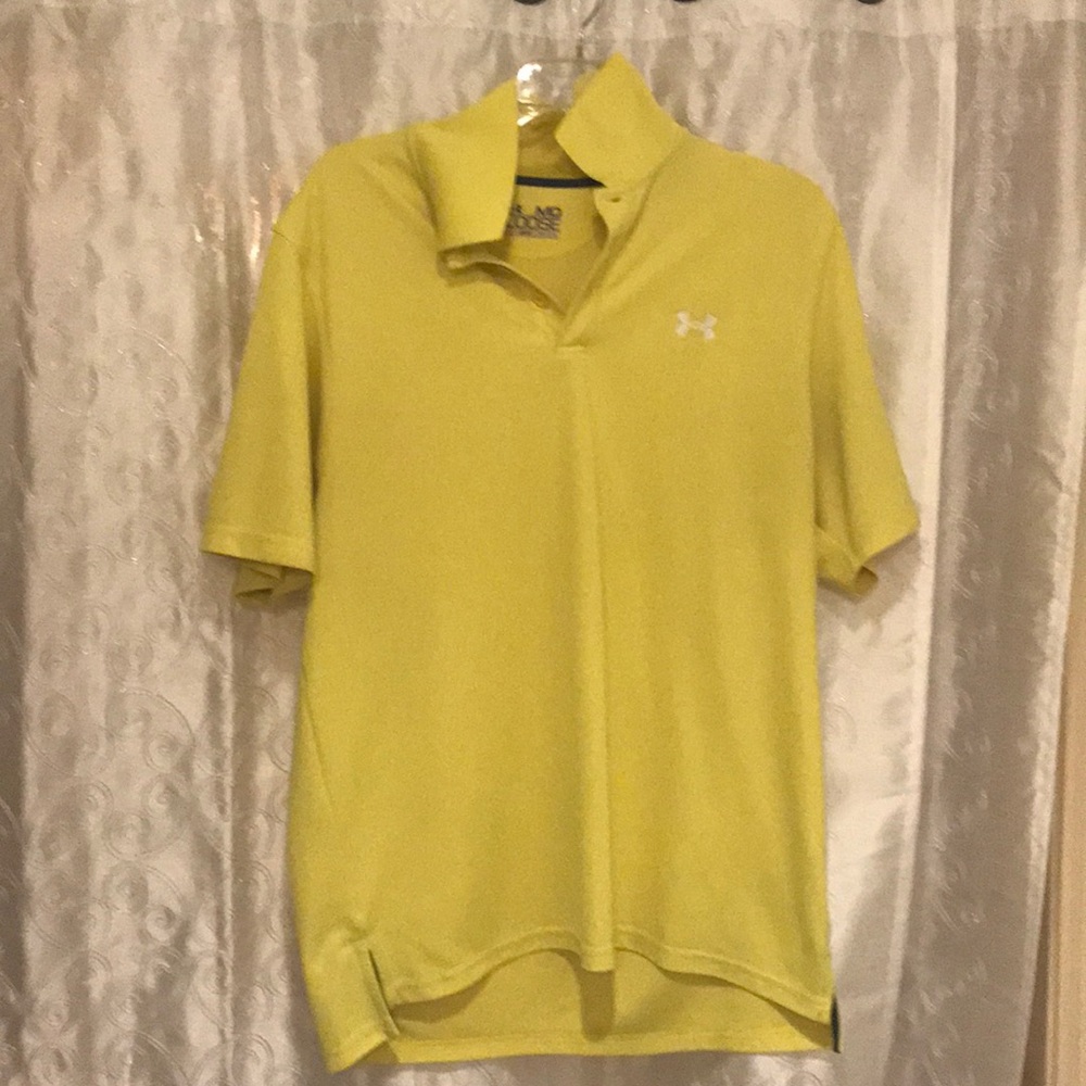 Under Armour Yellow Men’s Polo Shirt Size Medium!